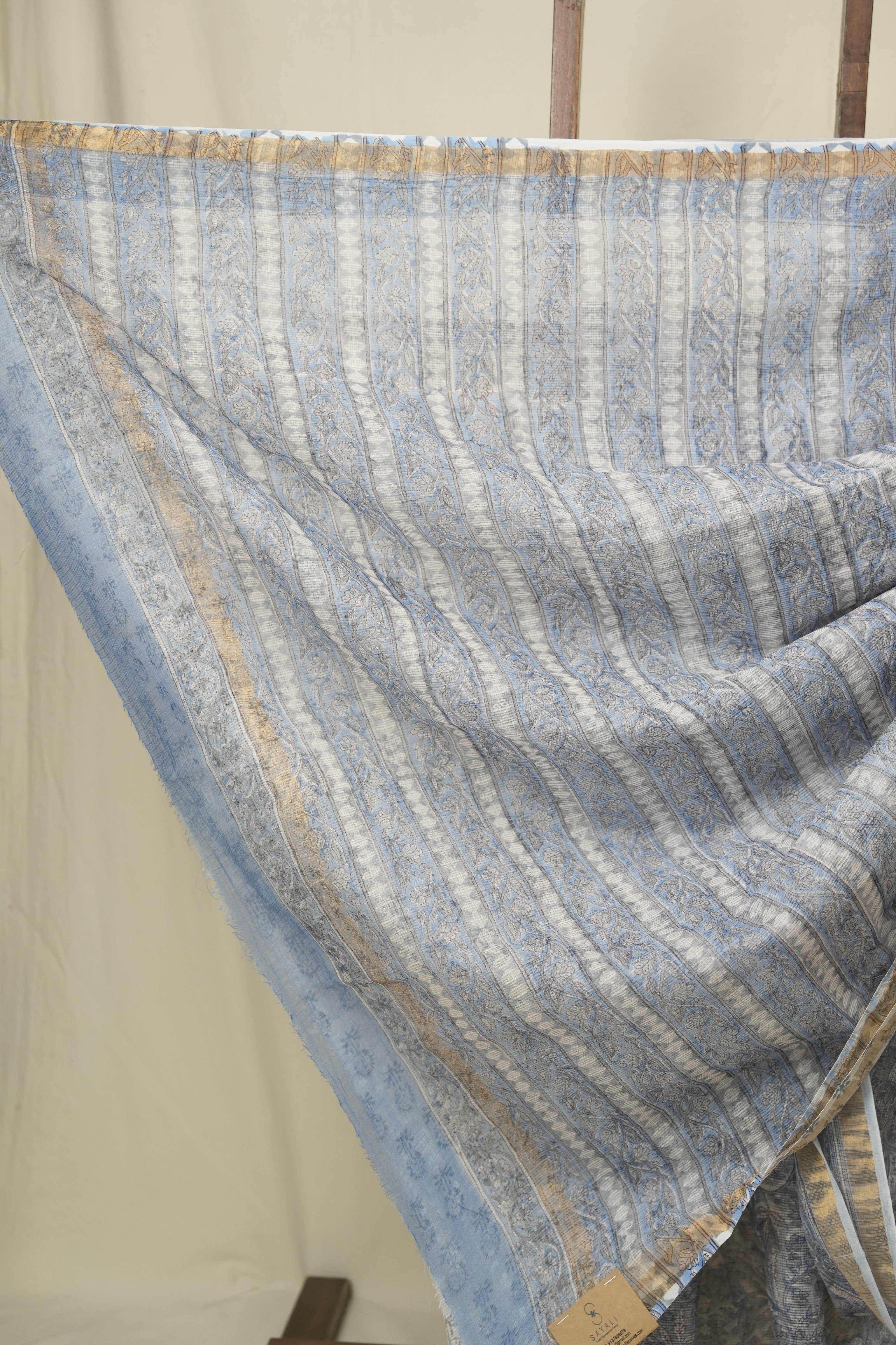 Grey HBP Kota Doria Saree - SRGKDS280