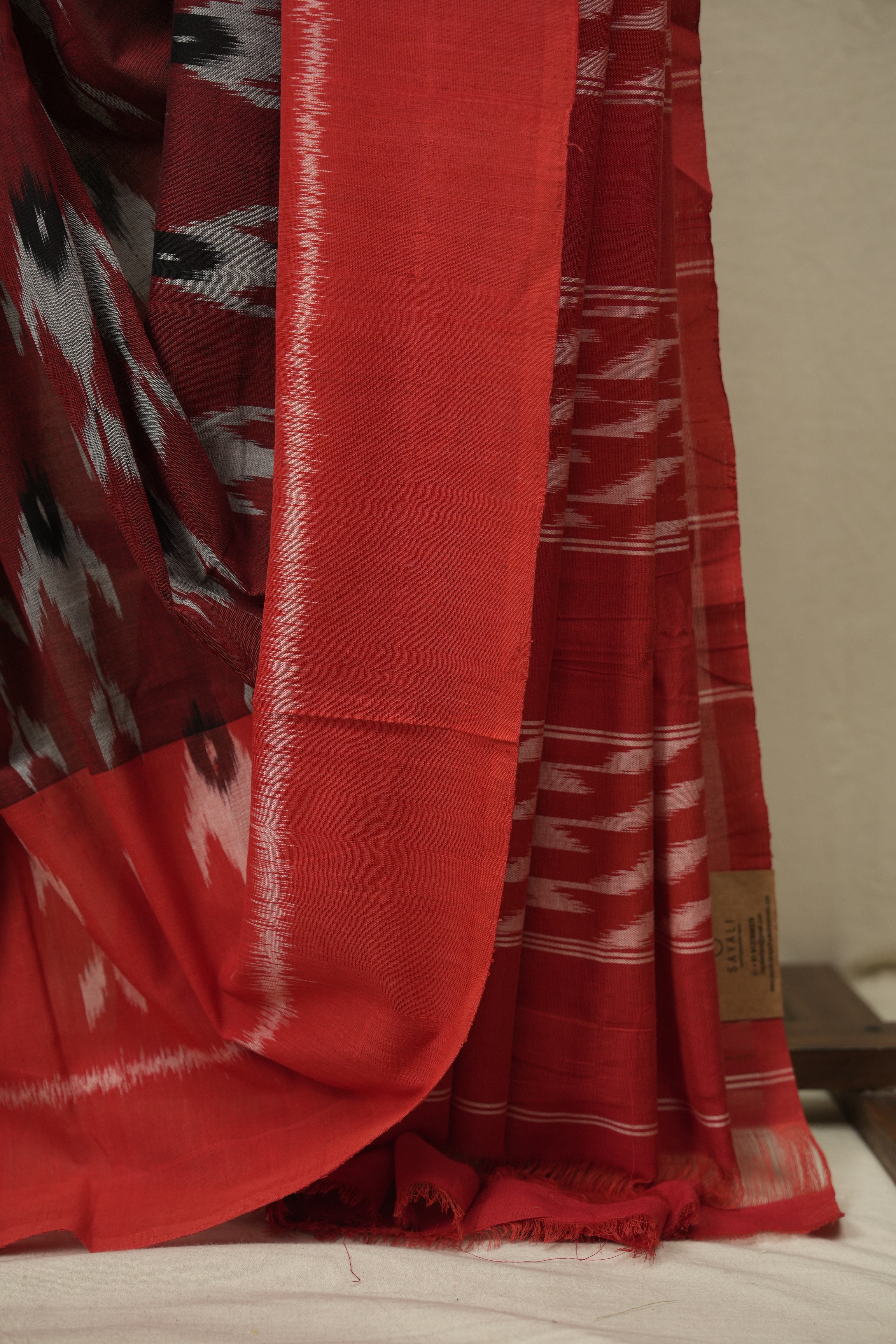 Maroon Pochampalli Cotton Ikat Saree - SRMPCIS757