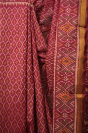 Dark Maroon Rajkot Patola Silk Saree - SRDMRPSS514