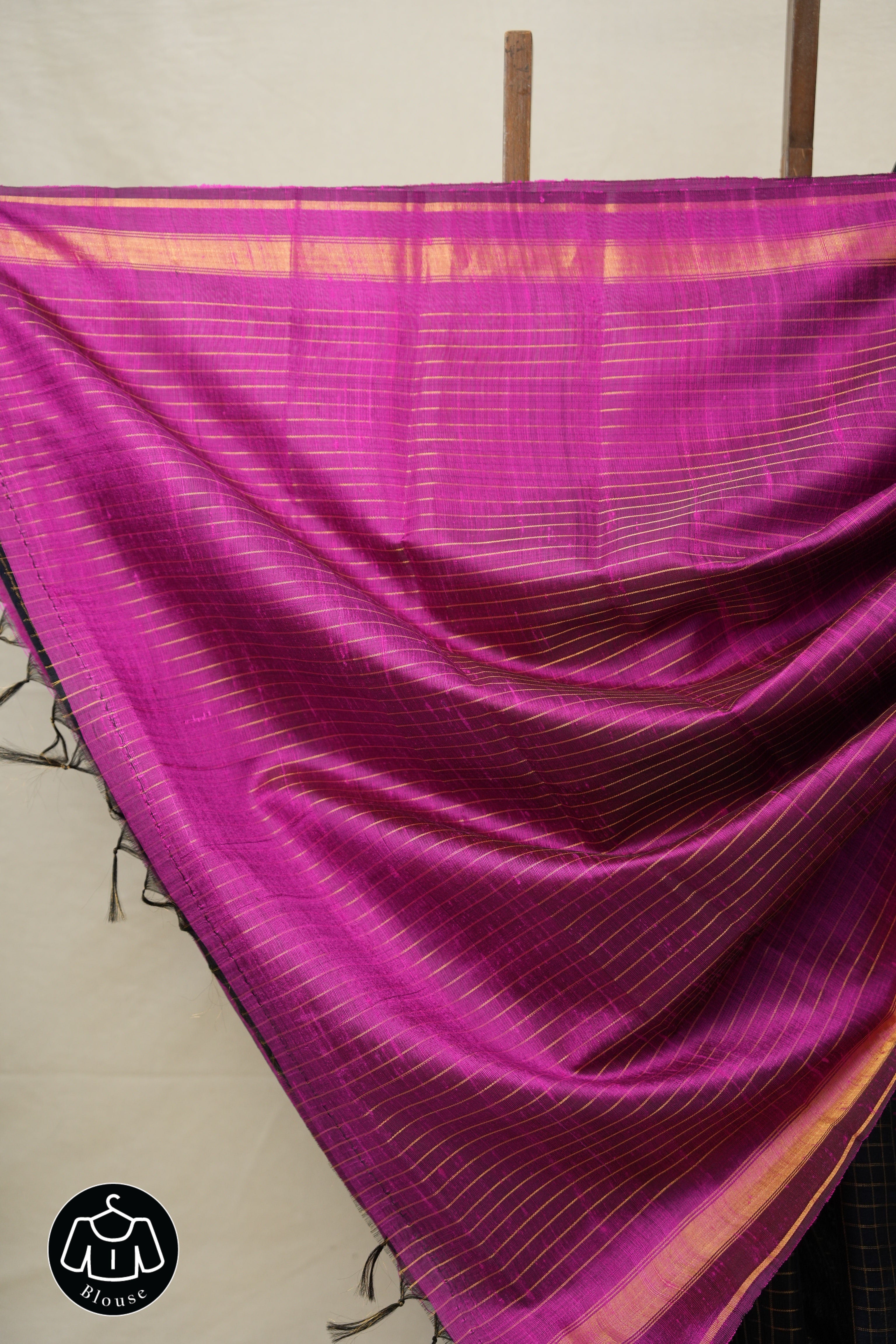 Navy Blue Raw Silk Saree - SRNBRSS951