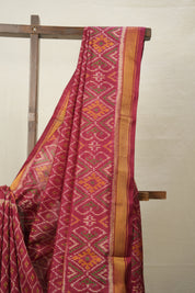 Dark Maroon Rajkot Patola Silk Saree - SRDMRPSS514