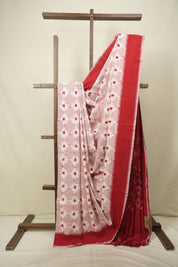 White Pochampalli Cotton Ikat Saree - SRWPCIS753