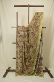 Pista Green Kota Doria Saree - SRPGKDSR272