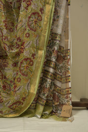 Pista Green Kota Doria Saree - SRPGKDSR272