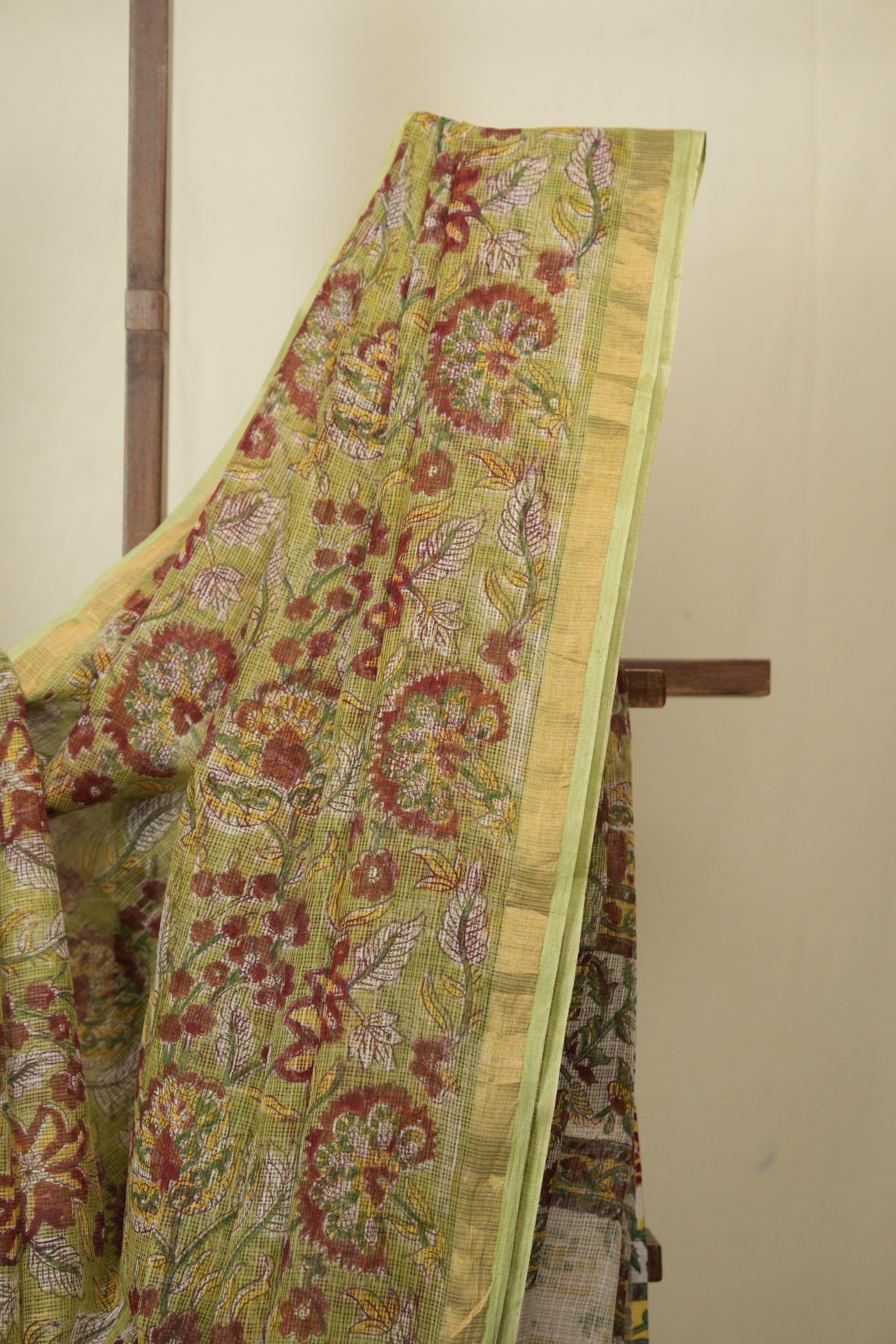 Pista Green Kota Doria Saree - SRPGKDSR272
