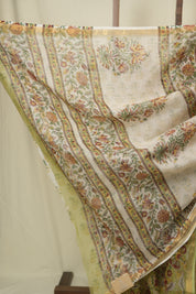 Pista Green Kota Doria Saree - SRPGKDSR272