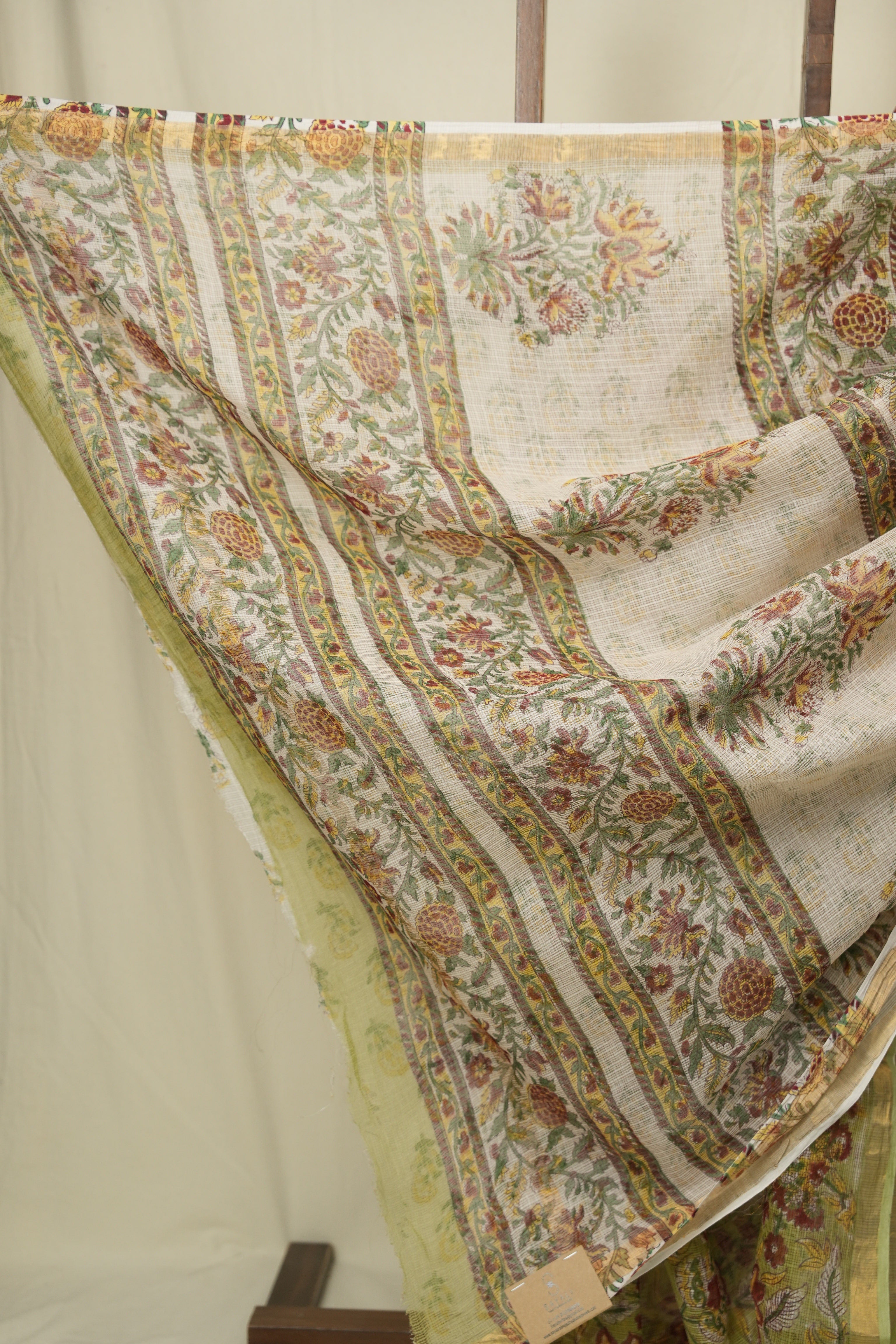 Pista Green Kota Doria Saree - SRPGKDSR272