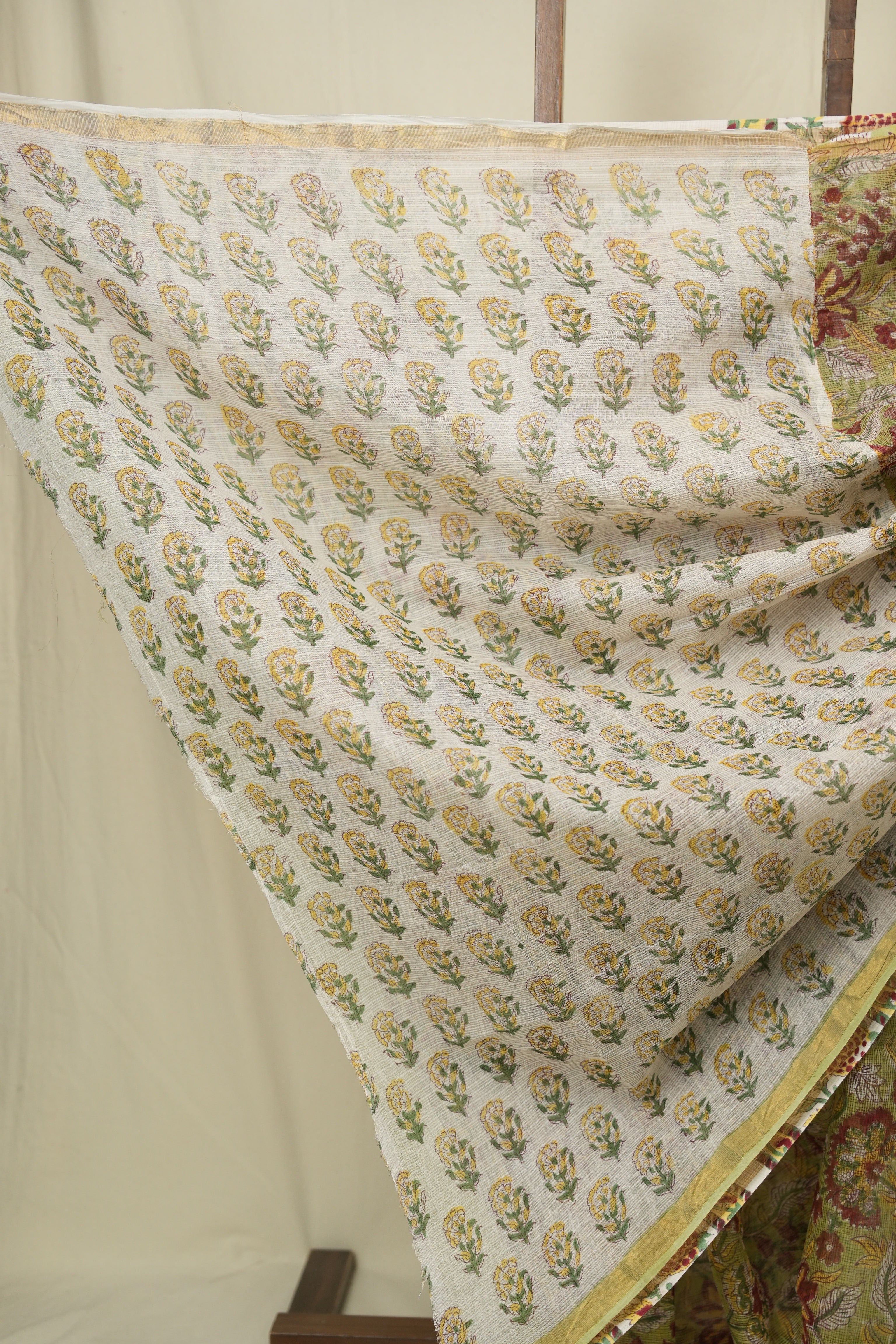 Pista Green Kota Doria Saree - SRPGKDSR272