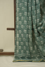 Sage Green kota Doria saree - SRSGKDS270