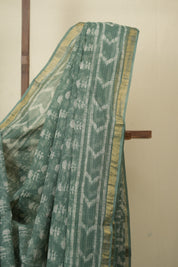 Sage Green kota Doria saree - SRSGKDS270