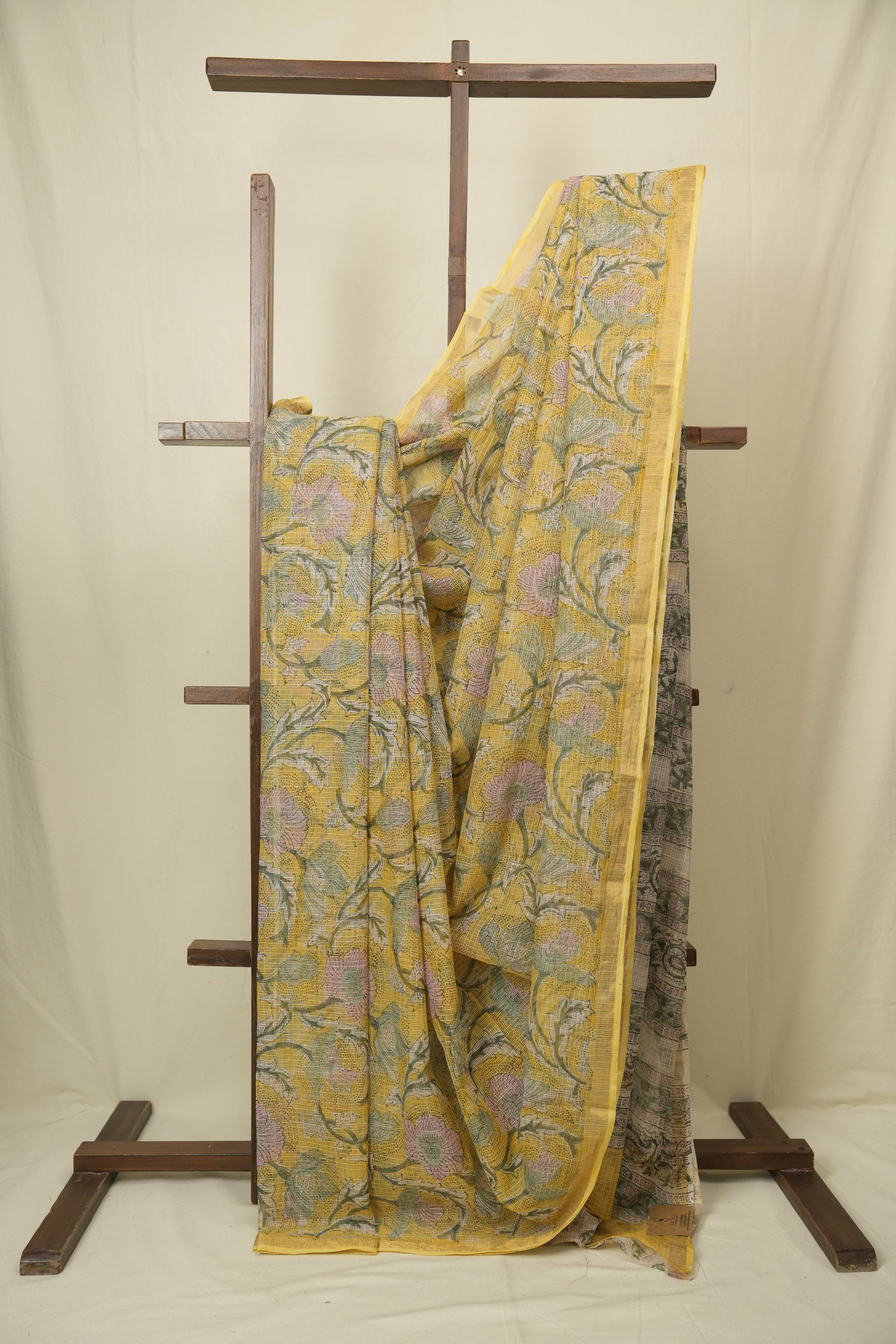 Yellow HBP Kota Doria Saree - SRYKDS290