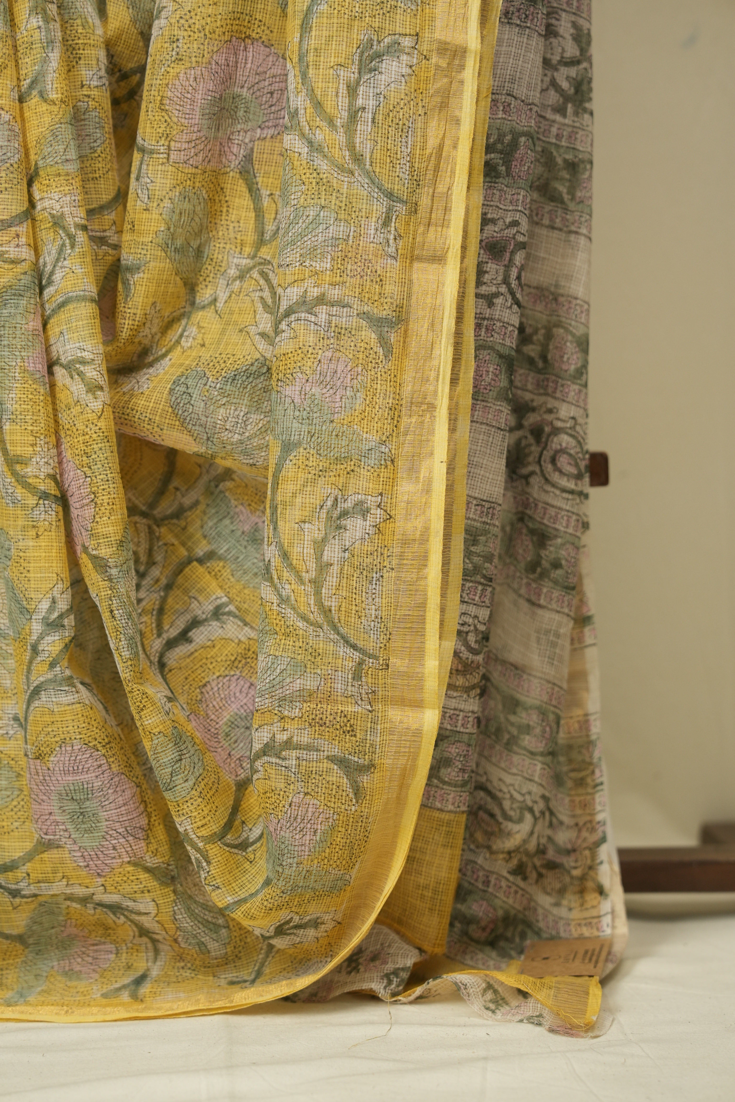 Yellow HBP Kota Doria Saree - SRYKDS290