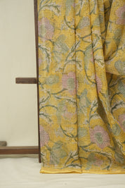 Yellow HBP Kota Doria Saree - SRYKDS290
