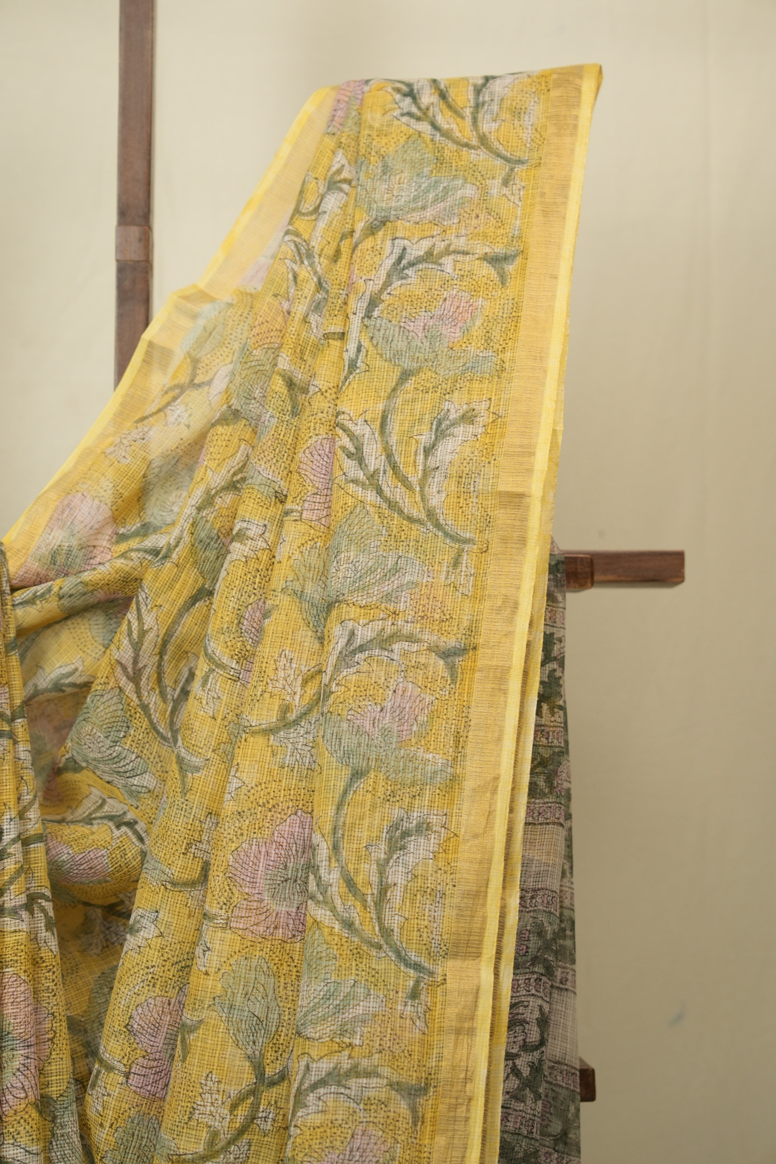 Yellow HBP Kota Doria Saree - SRYKDS290