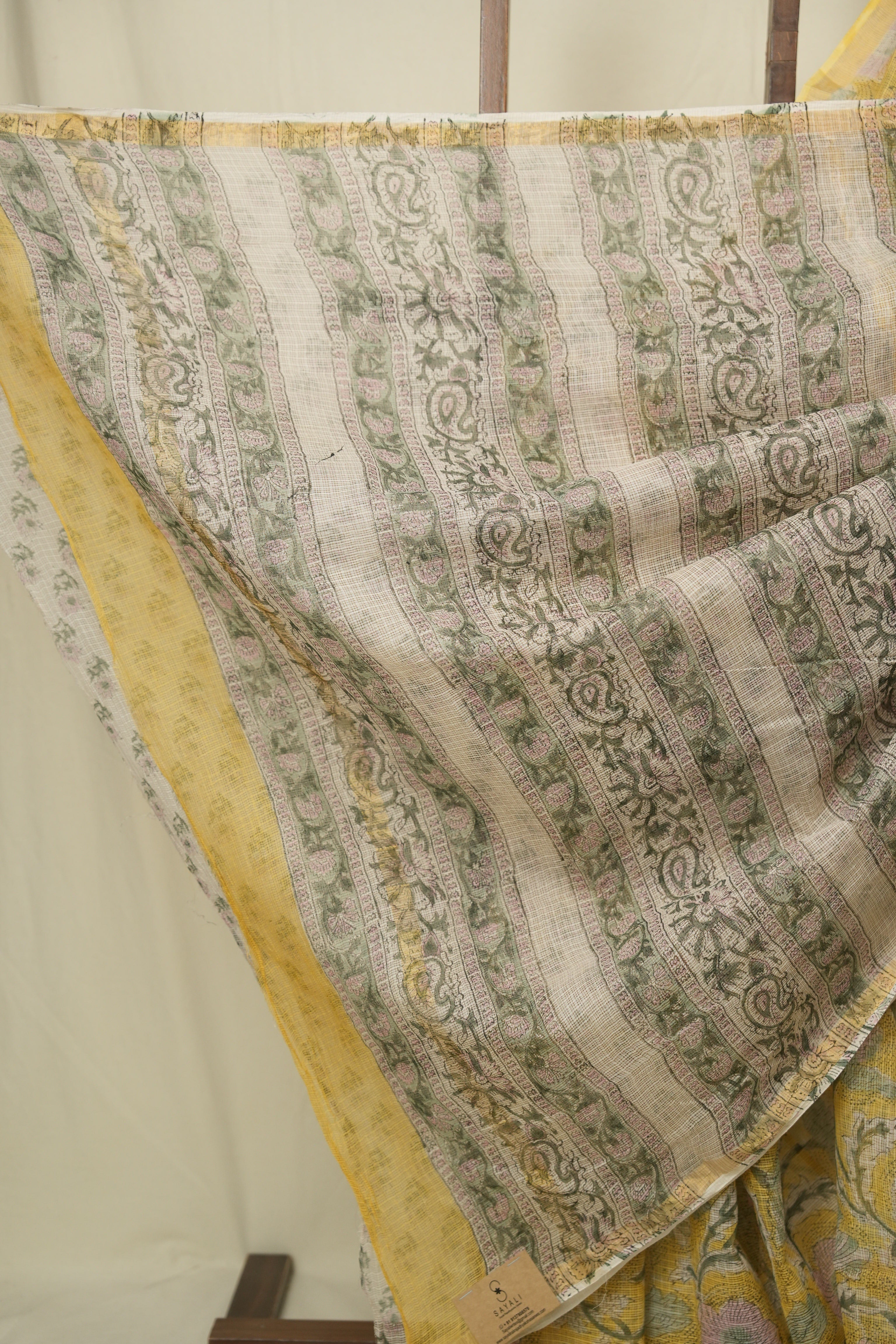 Yellow HBP Kota Doria Saree - SRYKDS290