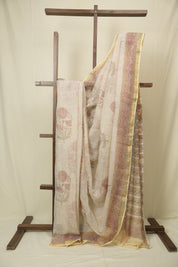 White HBP Kota Doria Saree - SRWKDS289