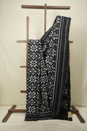 Black Pochampali Cotton Ikat Saree - SRBPCIS724
