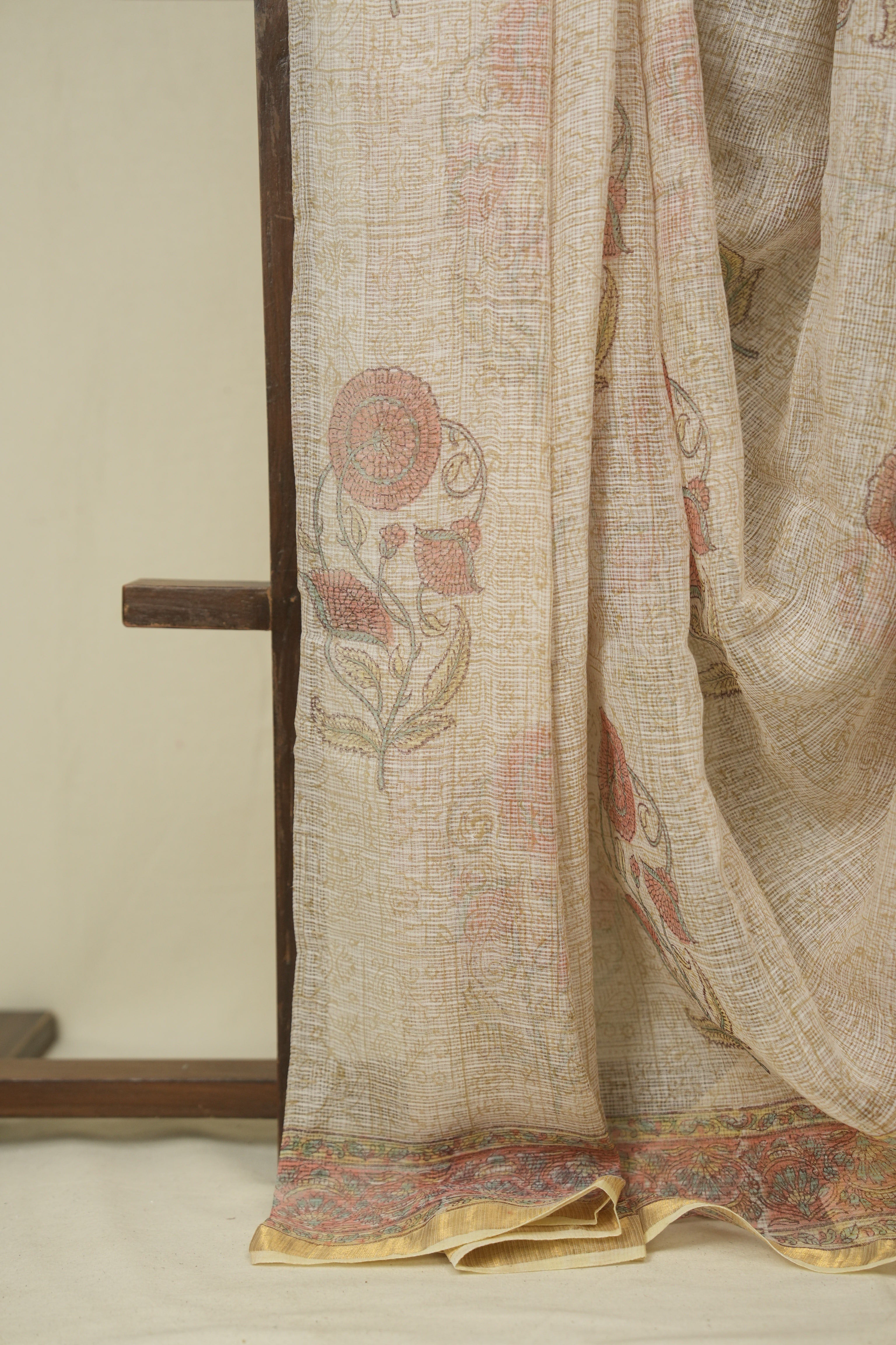 White HBP Kota Doria Saree - SRWKDS289