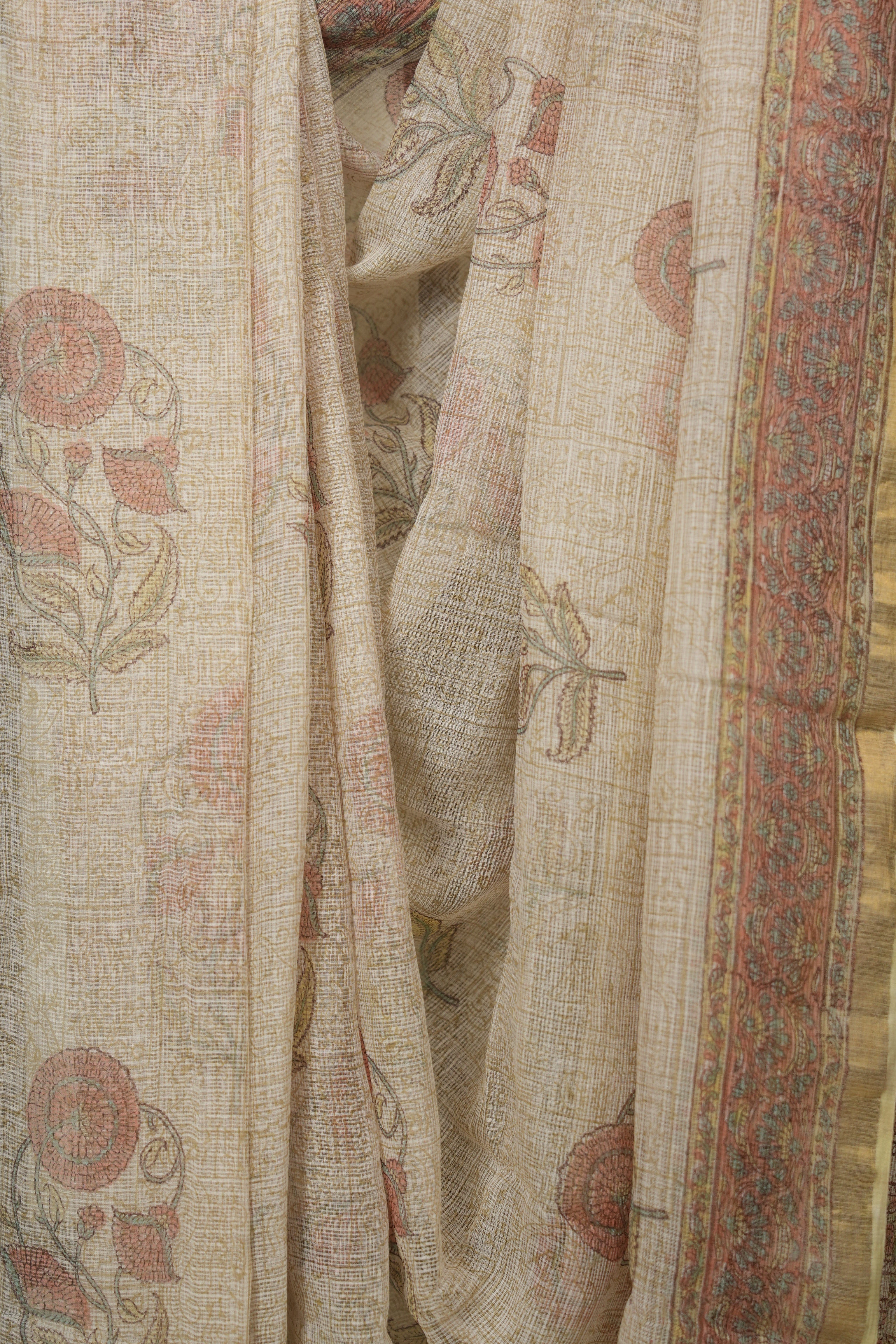 White HBP Kota Doria Saree - SRWKDS289