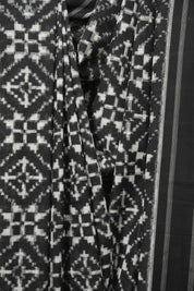 Black Pochampali Cotton Ikat Saree - SRBPCIS724