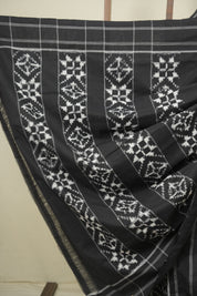 Black Pochampali Cotton Ikat Saree - SRBPCIS724