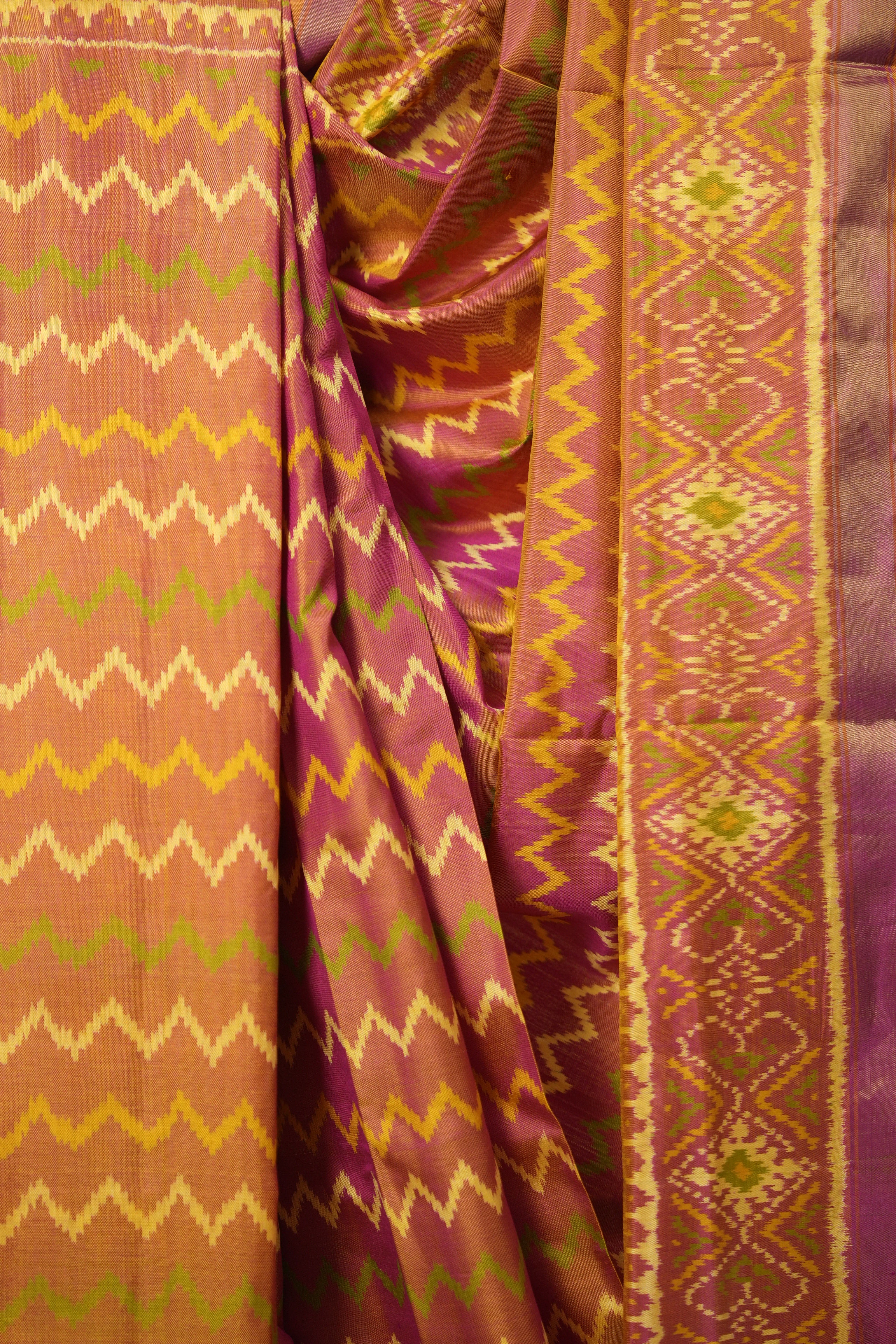 Two Tone Pink Rajkot Patola Silk Saree - SRTTPRPSS509