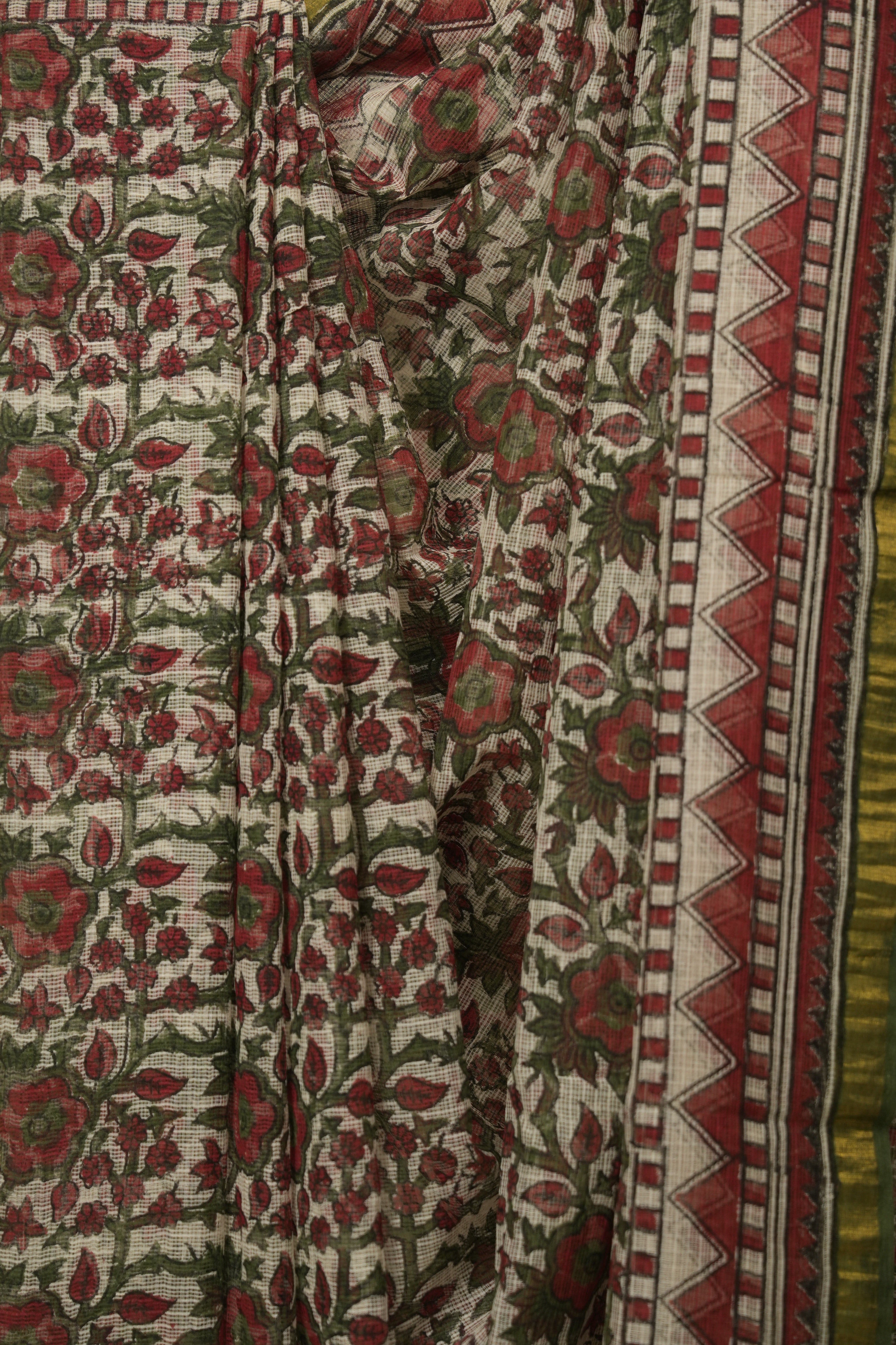 White HBP Kota Doria Saree - SRWKDS291