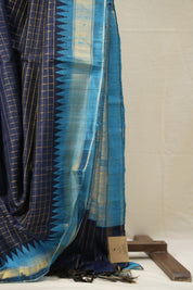 Navy Blue Raw Silk Saree - SRNBRSS949