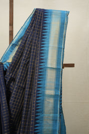 Navy Blue Raw Silk Saree - SRNBRSS949