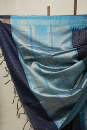 Navy Blue Raw Silk Saree - SRNBRSS949