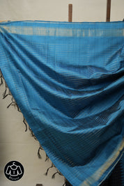 Navy Blue Raw Silk Saree - SRNBRSS949