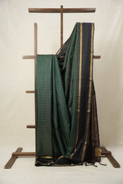 Green Raw Silk Saree - SRGRSS947