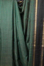 Green Raw Silk Saree - SRGRSS947