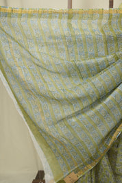Pista Green HBP Kota Doria Saree - SRPGKDS279