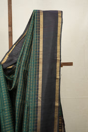 Green Raw Silk Saree - SRGRSS947