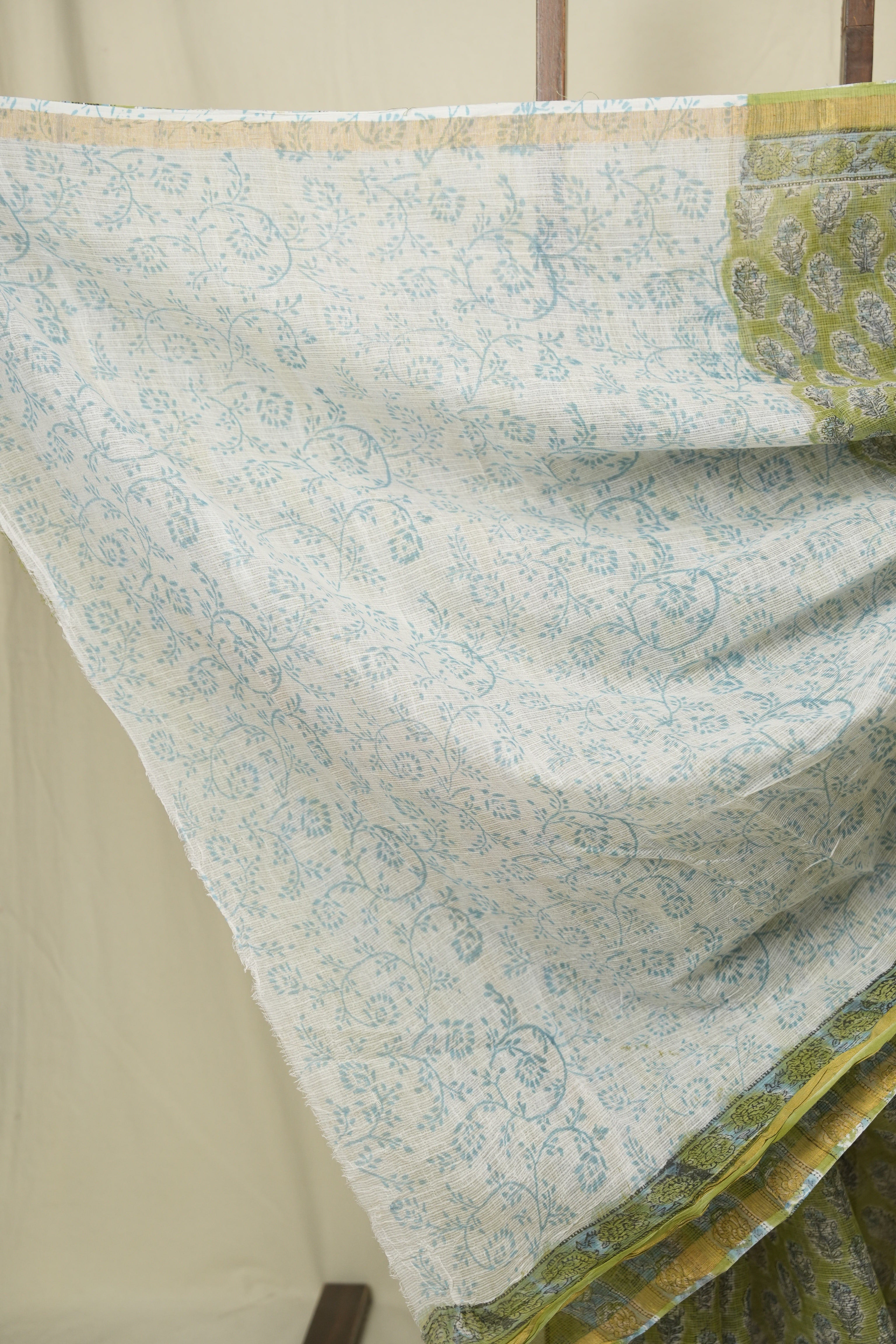 Pista Green HBP Kota Doria Saree - SRPGKDS279