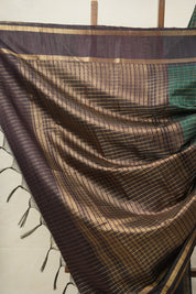 Green Raw Silk Saree - SRGRSS947