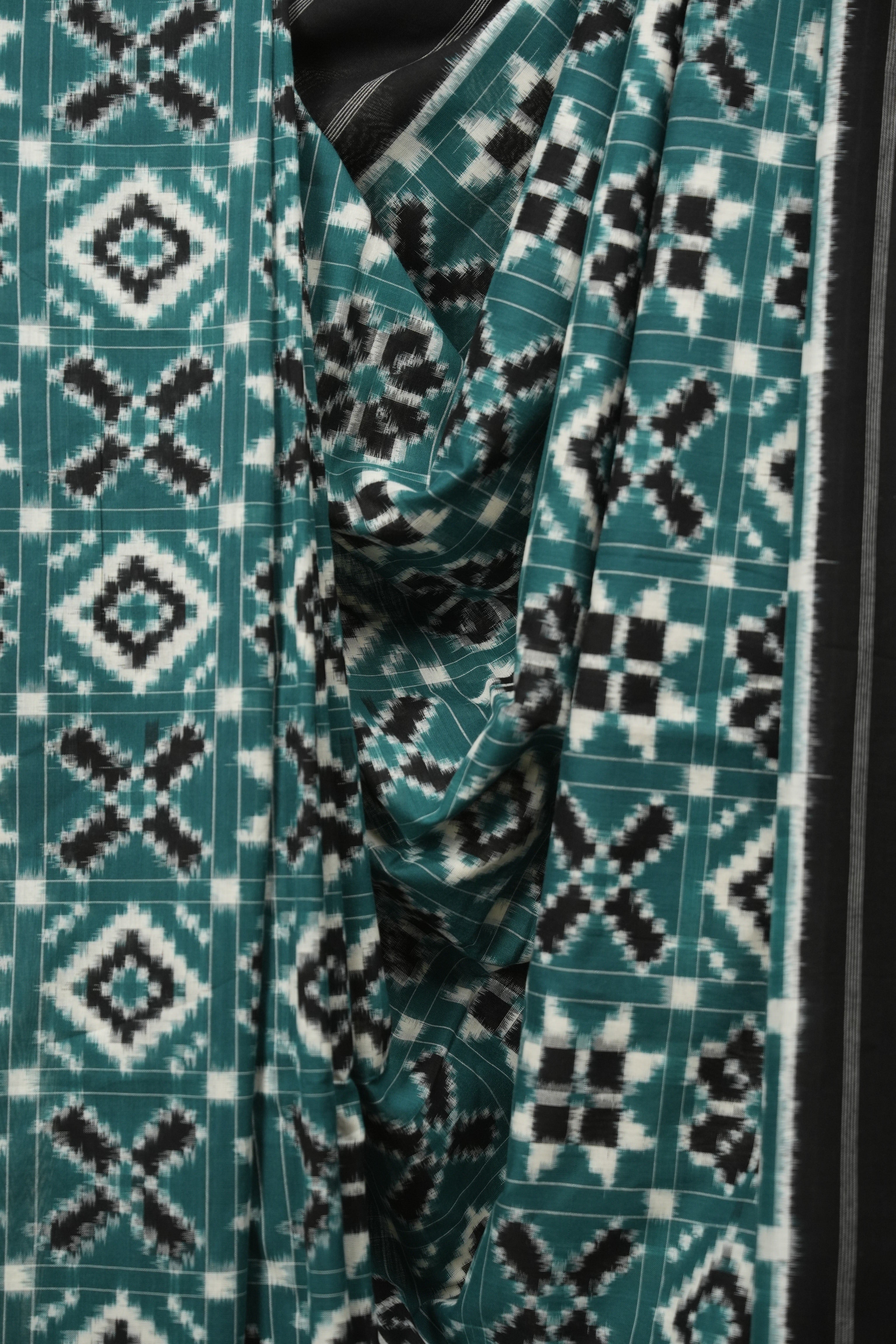 Green Pochampalli Cotton Ikat Saree - SRGPCIS758