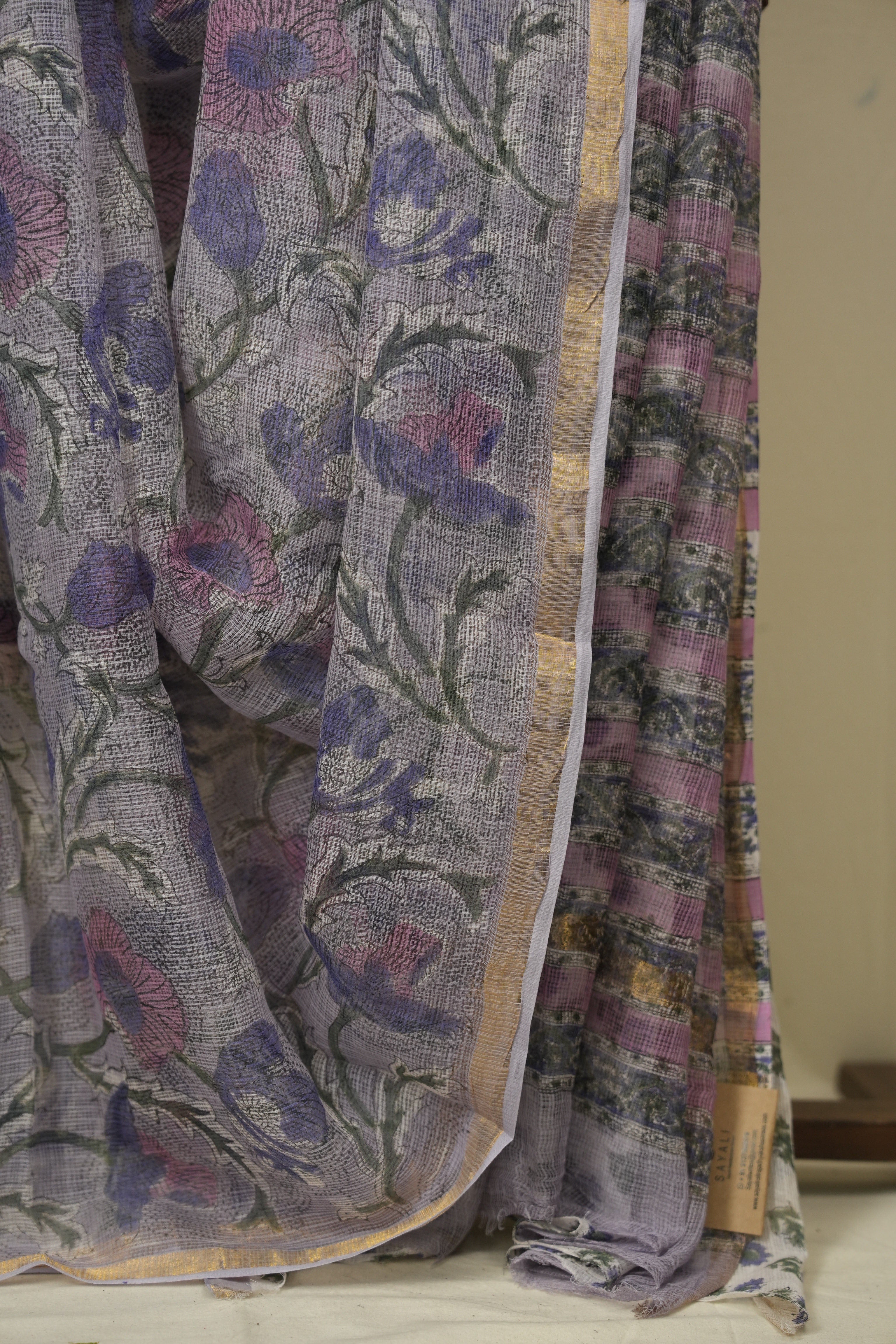 Lavender HBP Kota Doria Saree - SRLKDS288