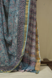 Sky Blue Kota Doria Saree - SRSBKDS277