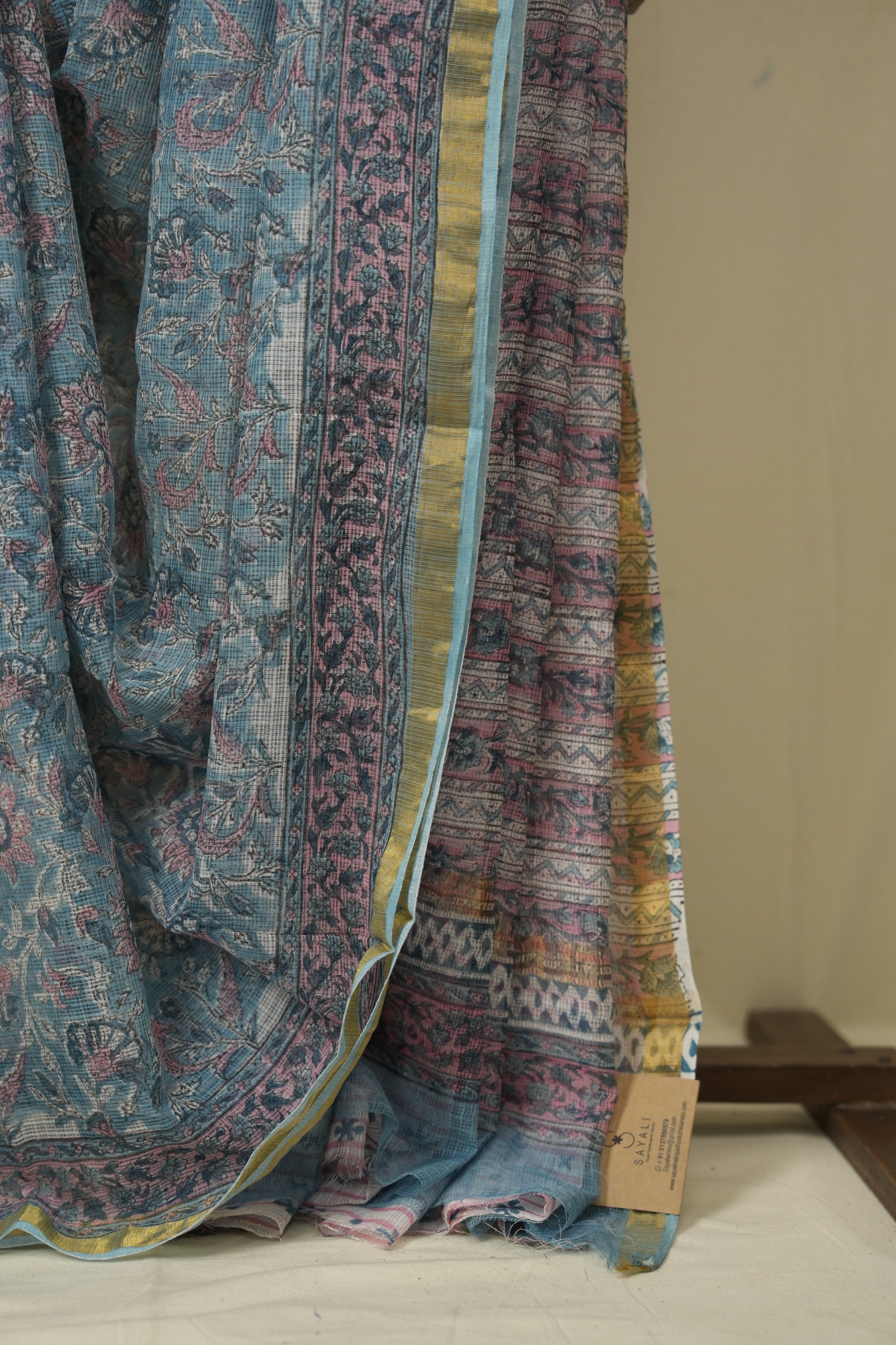 Sky Blue Kota Doria Saree - SRSBKDS277
