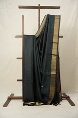 Green Raw Silk Saree - SRGRSS941