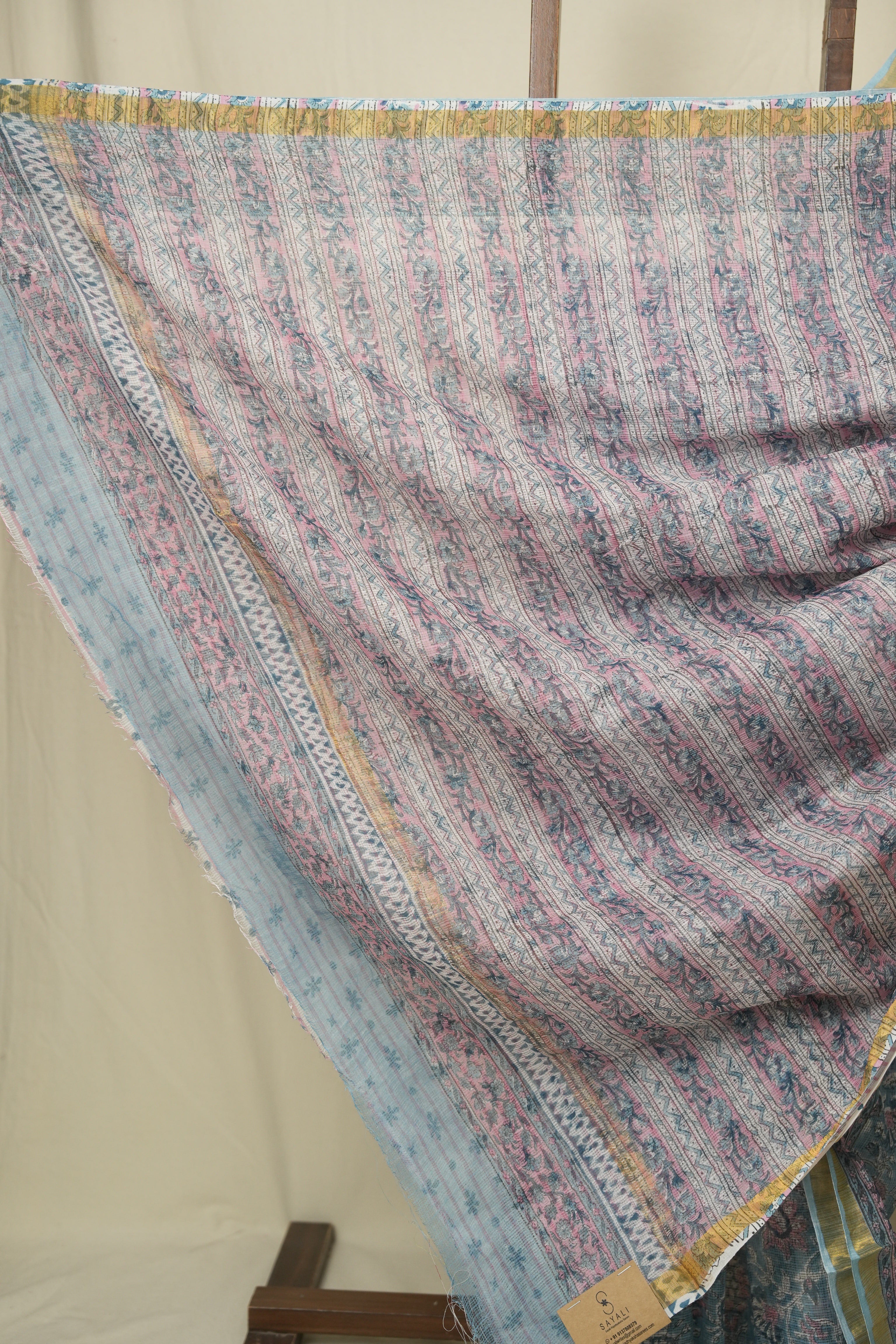Sky Blue Kota Doria Saree - SRSBKDS277