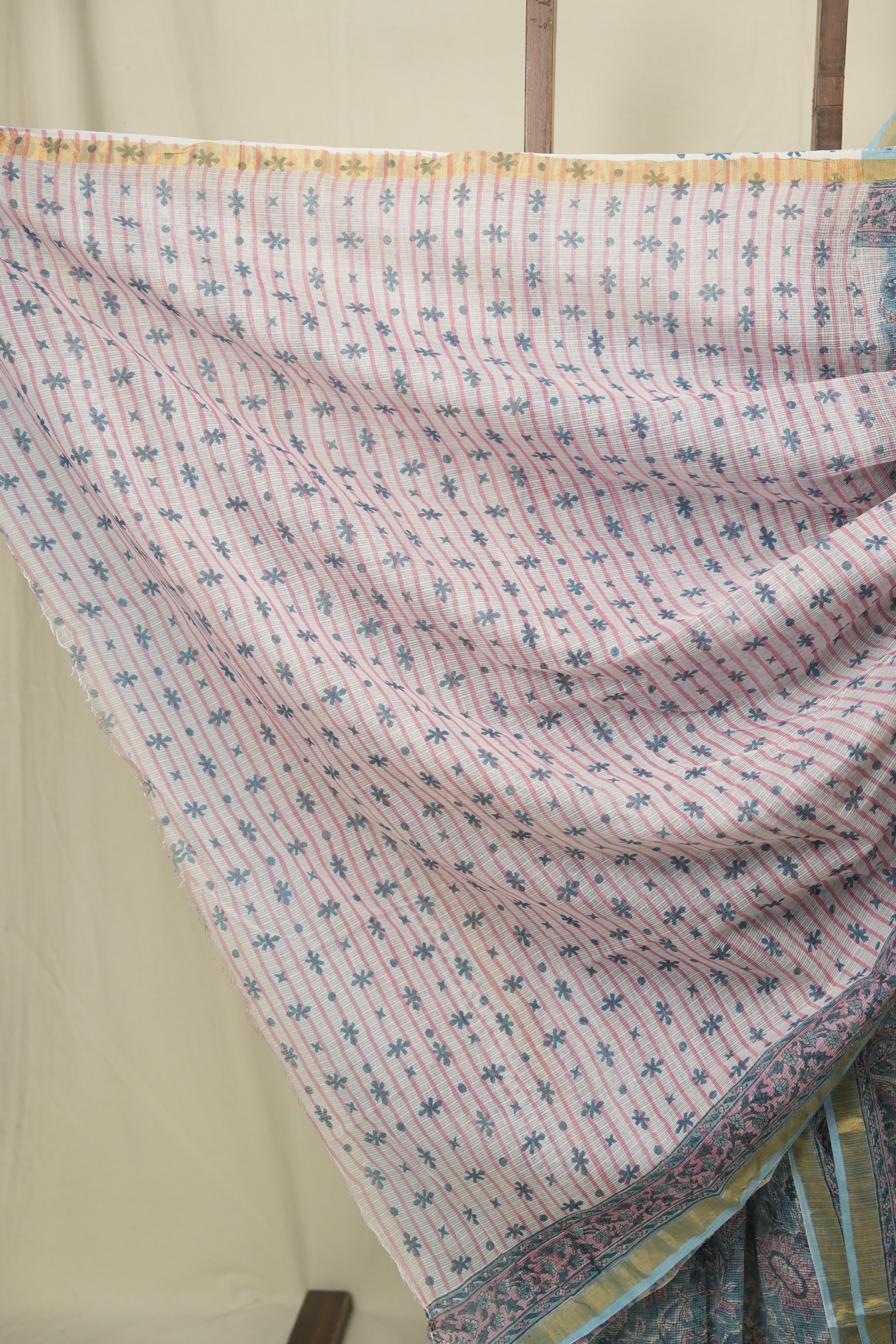 Sky Blue Kota Doria Saree - SRSBKDS277