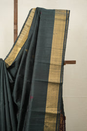 Green Raw Silk Saree - SRGRSS941
