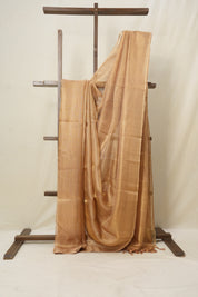 Golden Brown Tissue Tussar Silk Saree - SRGBTTSS495