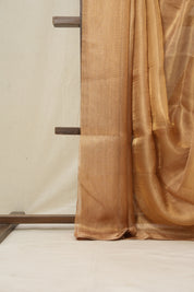Golden Brown Tissue Tussar Silk Saree - SRGBTTSS495