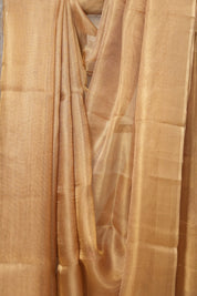 Golden Brown Tissue Tussar Silk Saree - SRGBTTSS495