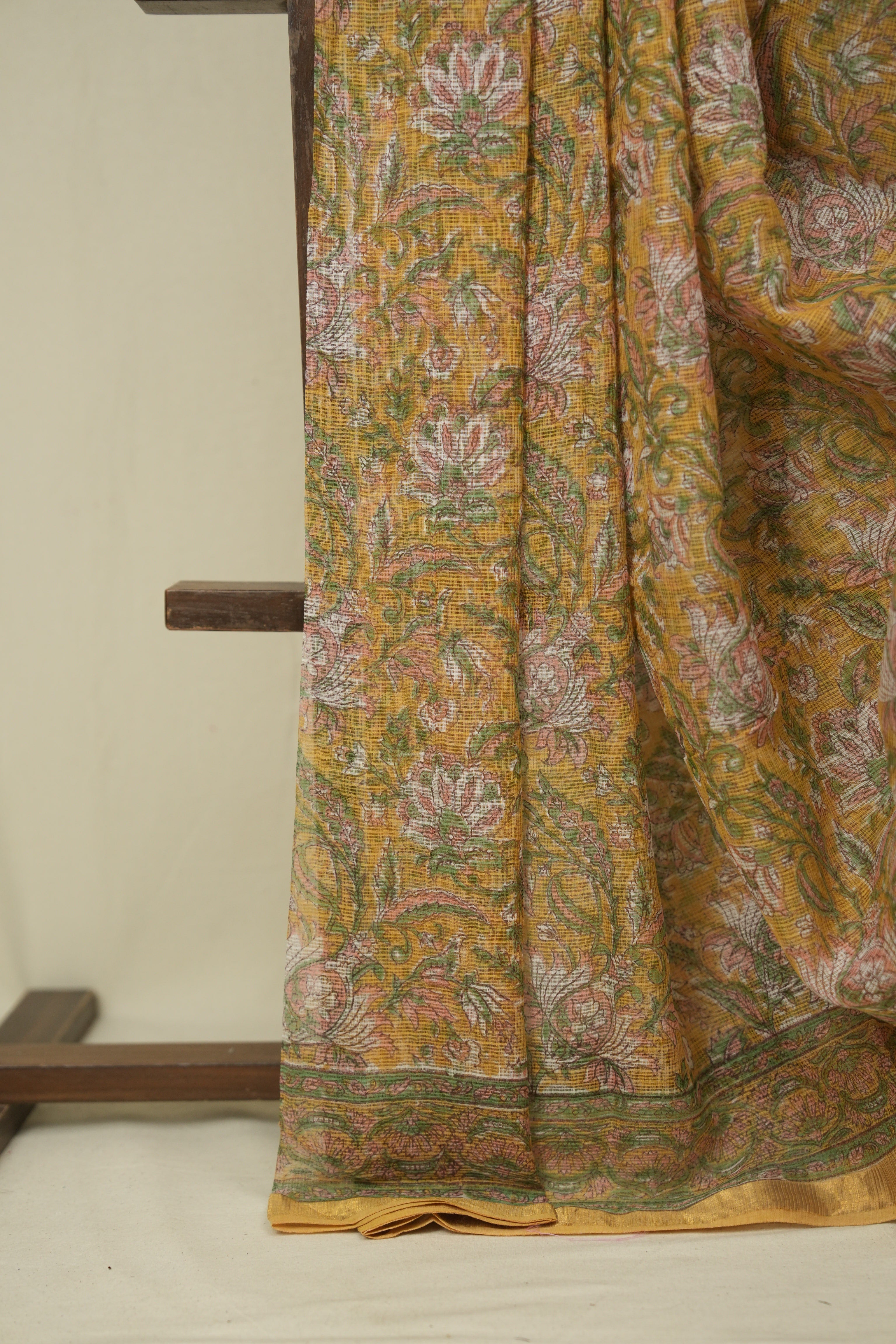 Yellow Kota Doria Saree - SRYKDS279