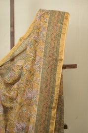 Yellow Kota Doria Saree - SRYKDS279